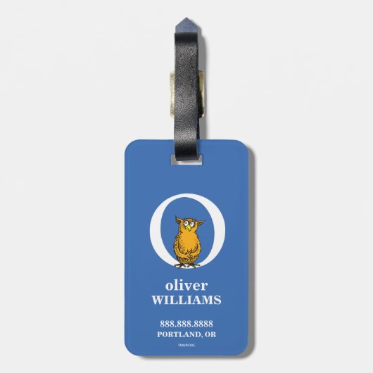 Dr. Seuss's ABC: Letter O - White | Add Your Name Bagagelabel (Achterkant verticaal)