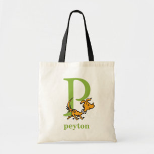 Dr. Seuss's ABC: Letter P - Groen Voeg uw naam t Tote Bag