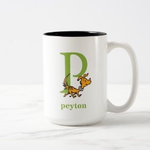 Dr. Seuss's ABC: Letter P - Groen Voeg uw naam t Tweekleurige Koffiemok