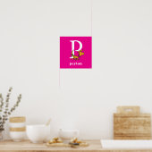 Dr. Seuss's ABC: Letter P - Wit | Voeg je naam toe Poster (Keuken)