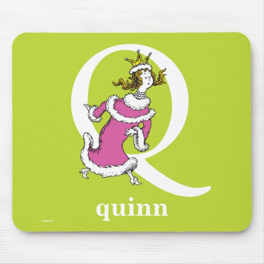Dr. Seuss's ABC: Letter Q - Wit | Voeg uw naam toe Muismat (Voorkant)