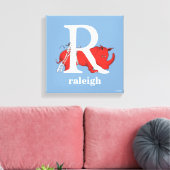 Dr. Seuss's ABC: Letter R - Wit | Voeg je naam toe Canvas Afdruk (Insitu (Woonkamer))