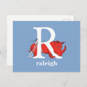 Dr. Seuss's ABC: Letter R - Wit | Voeg uw naam toe Briefkaart (Voorkant / Achterkant)