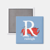 Dr. Seuss's ABC: Letter R - Wit | Voeg uw naam toe Magneet (Voorkant / Achterkant)