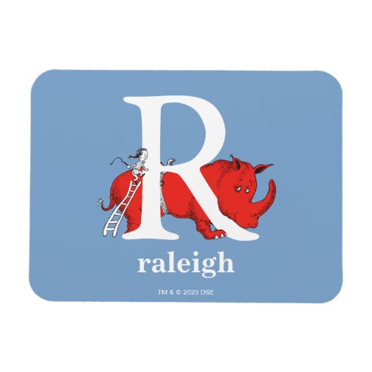 Dr. Seuss's ABC: Letter R - Wit | Voeg uw naam toe Magneet (Horizontaal)