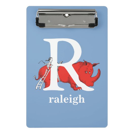Dr. Seuss's ABC: Letter R - Wit | Voeg uw naam toe Mini Klembord (Voorkant)