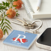 Dr. Seuss's ABC: Letter R - Wit | Voeg uw naam toe Sleutelhanger (Voorkant Rechts)