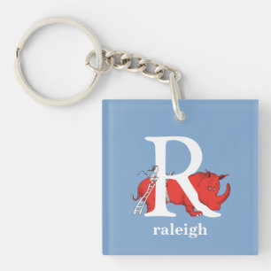 Dr. Seuss's ABC: Letter R - Wit   Voeg uw naam toe Sleutelhanger