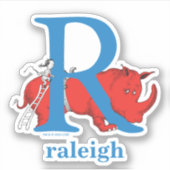 Dr. Seuss's ABC: Letter R - Wit | Voeg uw naam toe Sticker (Voorkant)