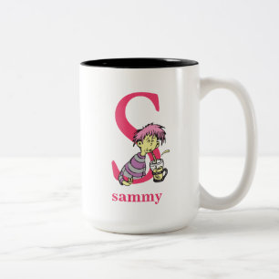 Dr. Seuss's ABC: Letter S - Roze Voeg je naam to Tweekleurige Koffiemok