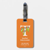 Dr. Seuss's ABC: Letter T - Wit | Voeg uw naam toe Bagagelabel (Achterkant verticaal)