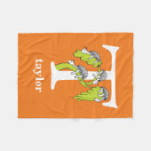 Dr. Seuss's ABC: Letter T - Wit | Voeg uw naam toe Fleece Deken (Voorkant (Horizontaal))