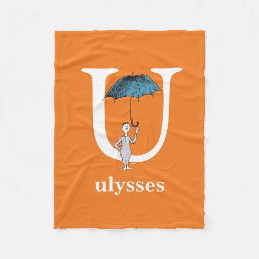Dr. Seuss's ABC: Letter U - Wit | Voeg uw naam toe Fleece Deken (Voorkant)