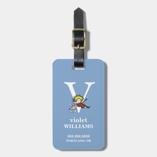 Dr. Seuss's ABC: Letter V - Wit | Voeg uw naam toe Bagagelabel (Voorkant verticaal)