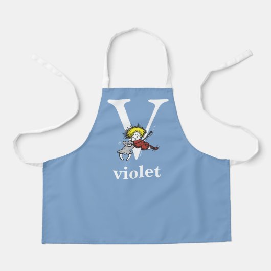 Dr. Seuss's ABC: Letter V - Wit | Voeg uw naam toe Schort (Voorkant)