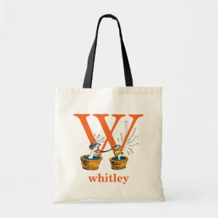 Dr. Seuss's ABC: Letter W - Oranje Voeg je naam Tote Bag