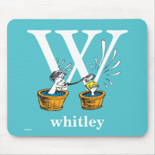 Dr. Seuss's ABC: Letter W - Wit Voeg je naam toe Muismat