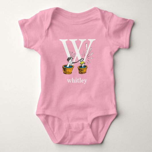 Dr. Seuss's ABC: Letter W - Wit | Voeg je naam toe Romper (Voorkant)