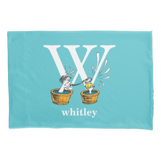Dr. Seuss's ABC: Letter W - Wit | Voeg uw naam toe Kussensloop (Voorkant)