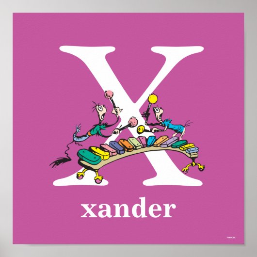 Dr. Seuss's ABC: Letter X - Wit | Voeg uw naam toe Poster (Voorkant)