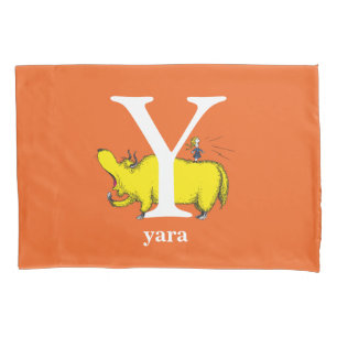 Dr. Seuss's ABC: Letter Y - Wit Voeg uw naam toe Kussensloop