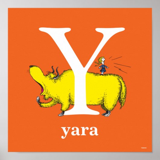 Dr. Seuss's ABC: Letter Y - Wit | Voeg uw naam toe Poster (Voorkant)