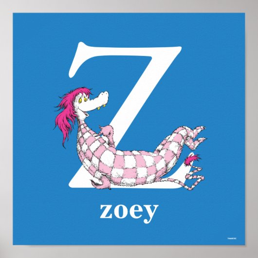 Dr. Seuss's ABC: Letter Z - Wit | Voeg je naam toe Poster (Voorkant)