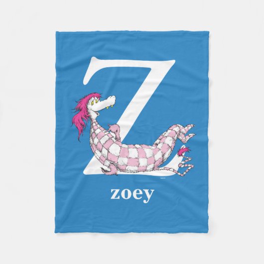 Dr. Seuss's ABC: Letter Z - Wit | Voeg uw naam toe Fleece Deken (Voorkant)