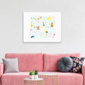 Dr. Seuss's ABC-patroon met woorden Canvas Afdruk (Insitu (Woonkamer))
