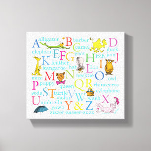 Dr. Seuss's ABC-patroon met woorden Canvas Afdruk