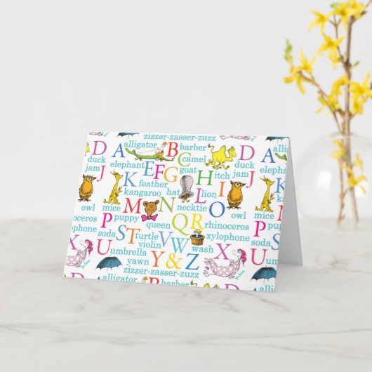 Dr. Seuss's ABC-patroon met woorden Kaart (Gele Bloem)