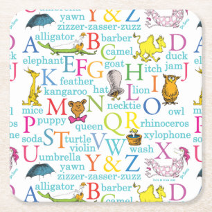 Dr. Seuss's ABC-patroon met woorden Kartonnen Onderzetters