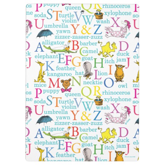Dr. Seuss's ABC-patroon met woorden Klembord (Achterkant)