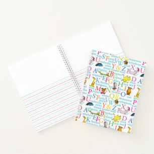Dr. Seuss's ABC-patroon met woorden Notitieboek