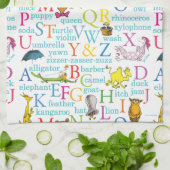 Dr. Seuss's ABC-patroon met woorden Theedoek (Gevouwen)