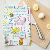 Dr. Seuss's ABC-patroon met woorden Theedoek (Quarter Fold)