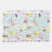 Dr. Seuss's ABC-patroon met woorden Theedoek (Horizontaal)