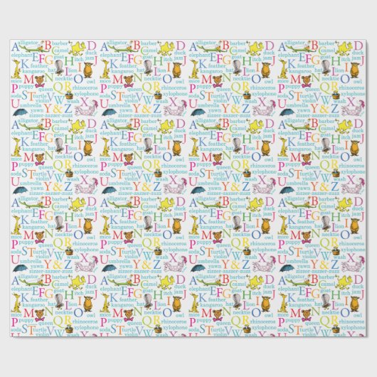 Dr. Seuss's ABC Pattern with Words Cadeaupapier (Vlak)