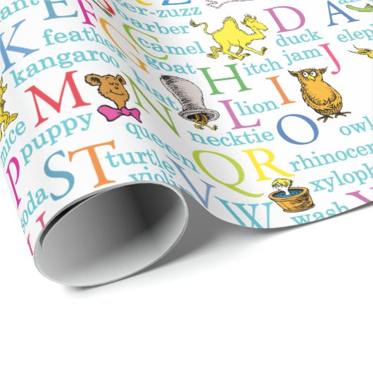 Dr. Seuss's ABC Pattern with Words Cadeaupapier (Rol Hoek)