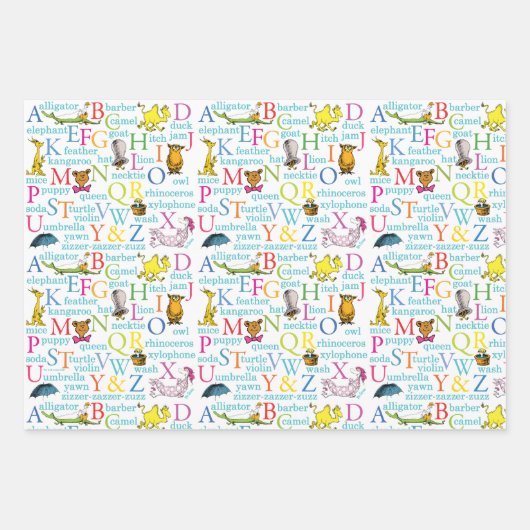 Dr. Seuss's ABC Pattern with Words Inpakpapier Vel (Voorkant 2)
