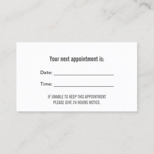 Dr. Smile Dentist Dental Clinic Appointment Afsprakenkaartje (Achterkant)