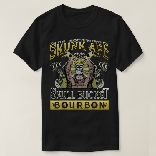 Dr Squatch's Skunk Ape Skull Bucket Bourbon T-shirt (Design voorkant)