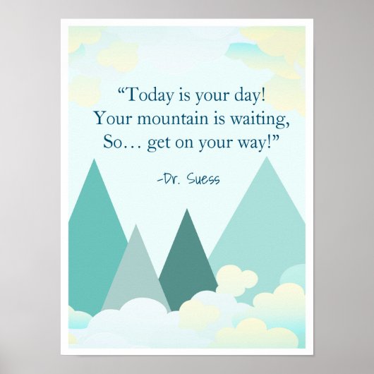 Dr. Suess Mountain Inspirerend Poster (Voorkant)