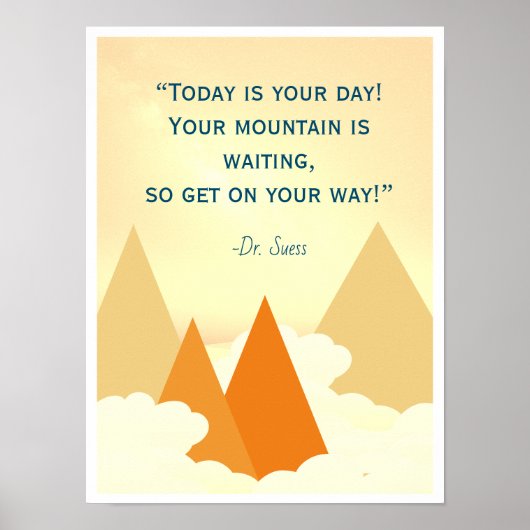 Dr. Suess Mountain Inspirerend Poster (Voorkant)