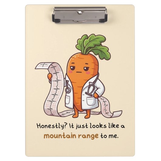 Dr. Wortel ECG Grappige Medische Klembord (Voorkant)