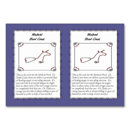 Dr. Zinko, de zinkhoornachtige eenhoorn trading Ka Kaart (Achterkant)
