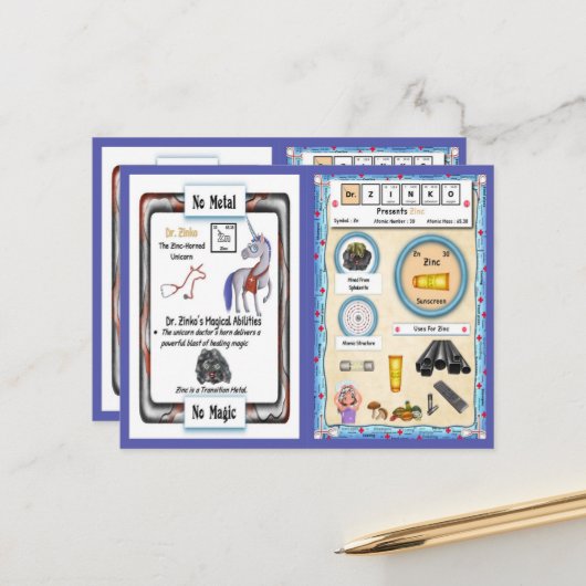 Dr. Zinko - Zinc Horn Unicorn Game Kaart (Voorkant / Achterkant in situ)
