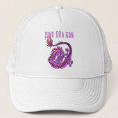 Dra Gon - Pink Dragon Comic style Trucker Pet (Voorkant)