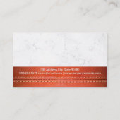 Draad en naald | | Marmer | Leer gestikt Visitekaartje (Achterkant)