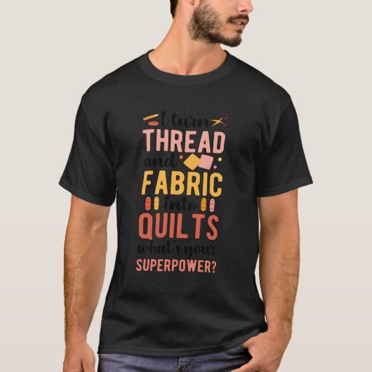 Draad en stof in quilts Quilter Qui T-shirt (Voorkant)